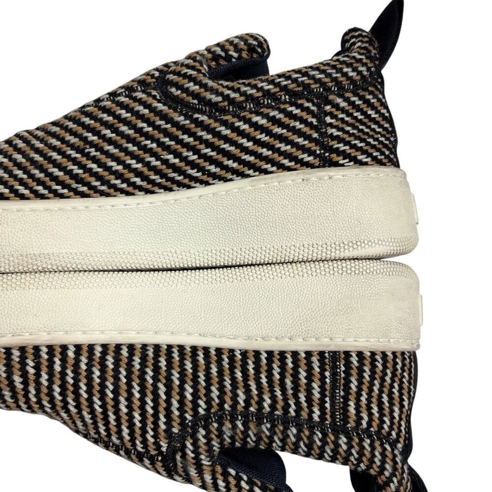 CELINE Paris Retro Tweed Knit Slip-On Sneakers Flats Tan Brown Beige ~Size 8.5 - Picture 14 of 15